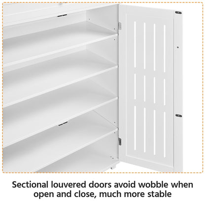 5-Tier & 1 Drawer Shoe Storage Cabinet Closed Adjustable Shoes Rack