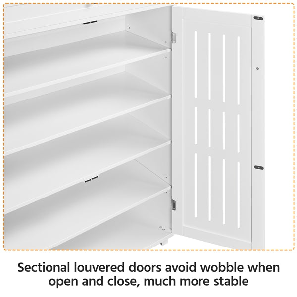 5-Tier & 1 Drawer Shoe Storage Cabinet Closed Adjustable Shoes Rack
