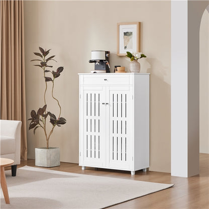 5-Tier & 1 Drawer Shoe Storage Cabinet Closed Adjustable Shoes Rack