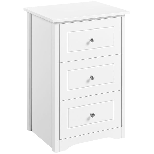 Set of 2 End Table w/three Drawers Wooden 3 Drawer Modern Tall End Table