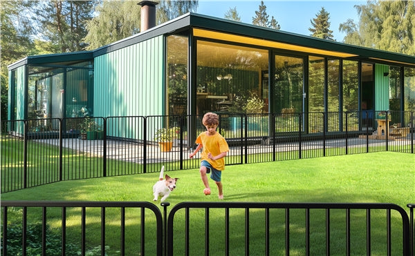 12 Panels Heavy Duty Iron Dog Cat Exercise Barrier Fence Dog Pen Playpen