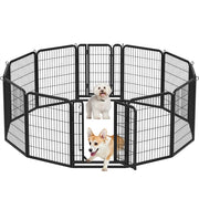 12 Panels Heavy Duty Metal Dog Pen Pet Playpen Pet Fence