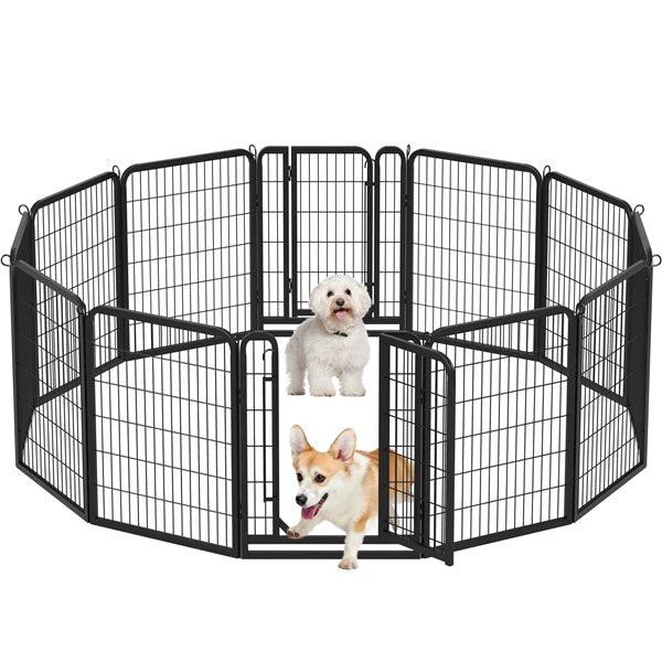 12 Panels Heavy Duty Metal Dog Pen Pet Playpen Pet Fence