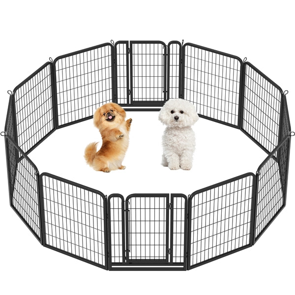 12 Panels Heavy Duty Metal Dog Pen Pet Playpen Pet Fence