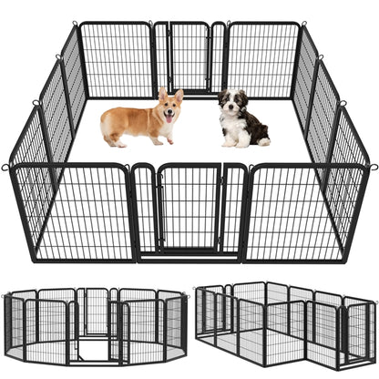 12 Panels Heavy Duty Metal Dog Pen Pet Playpen Pet Fence