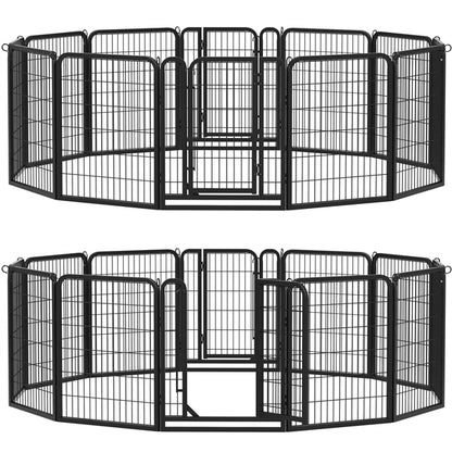 12 Panels Heavy Duty Metal Dog Pen Pet Playpen Pet Fence