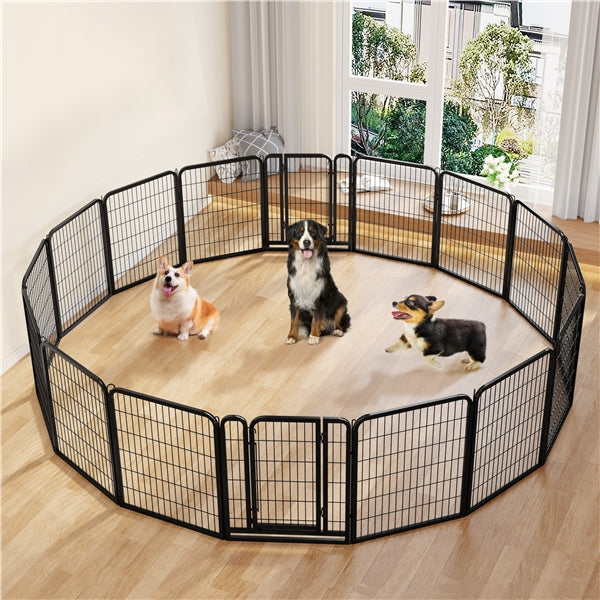 12 Panels Heavy Duty Metal Dog Pen Pet Playpen Pet Fence