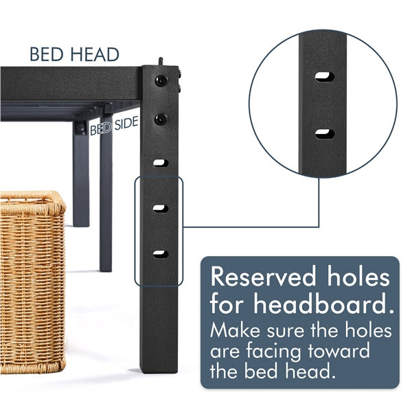 Metal Platform Bed Frame with Heavy Duty Steel Slat Support