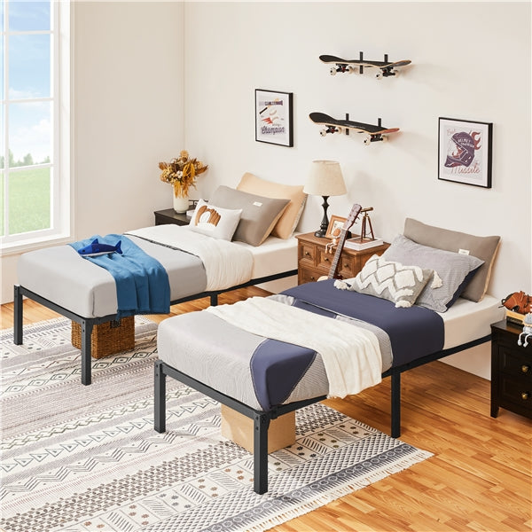 Metal Platform Bed Frame with Heavy Duty Steel Slat Support
