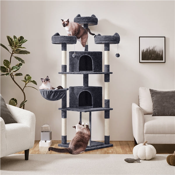 192cm Large Cat Tree – Multi-Level Cat Tower with Condo, Scratching Posts & Cat-Ear Perches