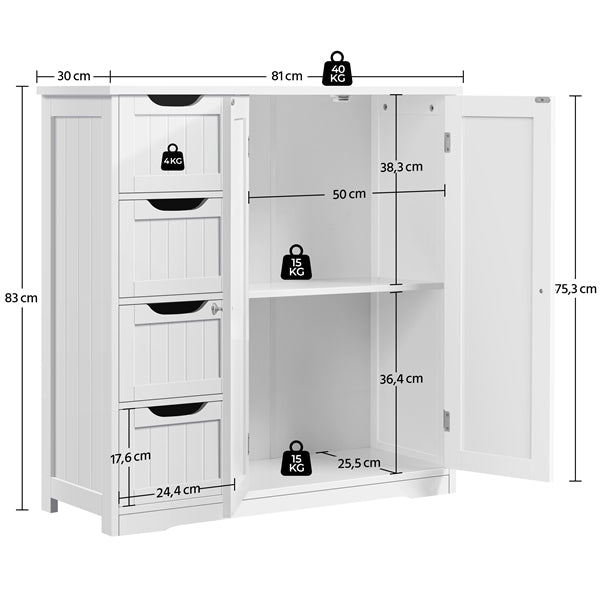 Furniture Organizer for Bathroom Wooden Bathroom Floor Cabinet