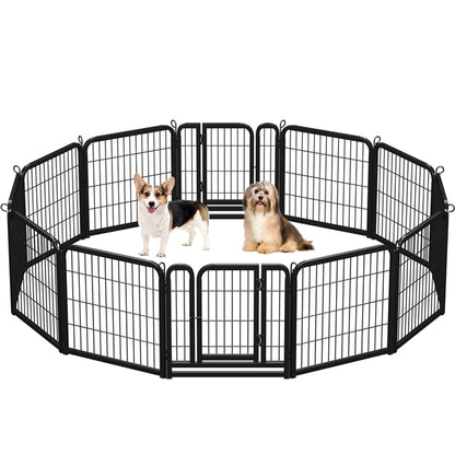 Set of 2 -24″ Tall 12 Panels Dog Playpen Dog Pen Pet Fence