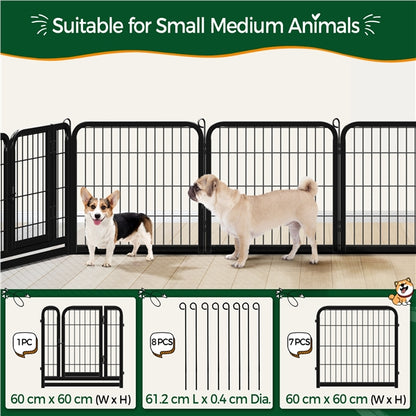 Set of 2 -24″ Tall 12 Panels Dog Playpen Dog Pen Pet Fence
