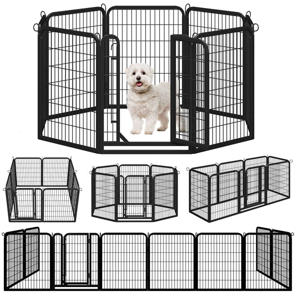 Yaheetech Heavy Duty Steel Expandable Pet Playpen Dog Pen 8-32 Panels, 80cm Height