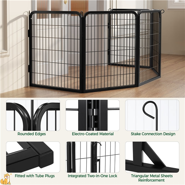 Yaheetech Heavy Duty Steel Expandable Pet Playpen Dog Pen 8-32 Panels, 80cm Height