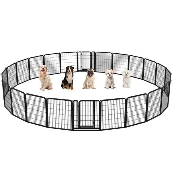 24 Panels Heavy Duty Dog Pen Playpen Dog Cat Exercise Barrier