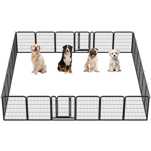 24 Panels Heavy Duty Dog Pen Playpen Dog Cat Exercise Barrier