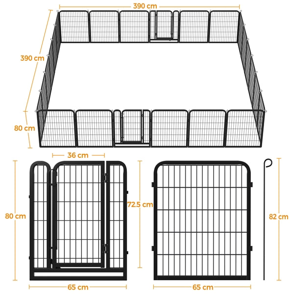 24 Panels Heavy Duty Dog Pen Playpen Dog Cat Exercise Barrier