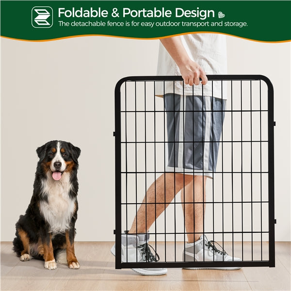 8 Panels Dog Playpen Foldable Metal Exercise Pen Dog Pen