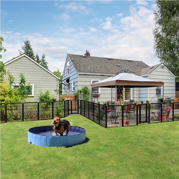 8 Panels Dog Playpen Foldable Metal Exercise Pen Dog Pen