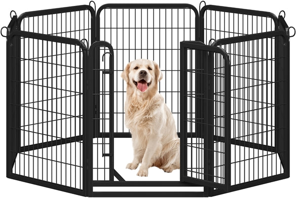 8 Panels Dog Playpen Foldable Metal Exercise Pen Dog Pen