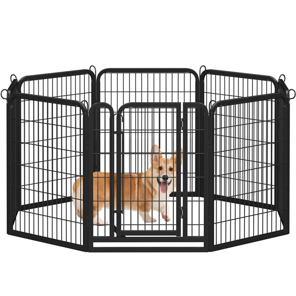 8 Panels Dog Playpen Foldable Metal Exercise Pen Dog Pen