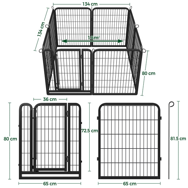 8 Panels Dog Playpen Foldable Metal Exercise Pen Dog Pen