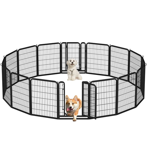 16 Panels Dog Playpen Pet Playpen Steel Dog Cat Exercise Barrier Outdoor Indoor