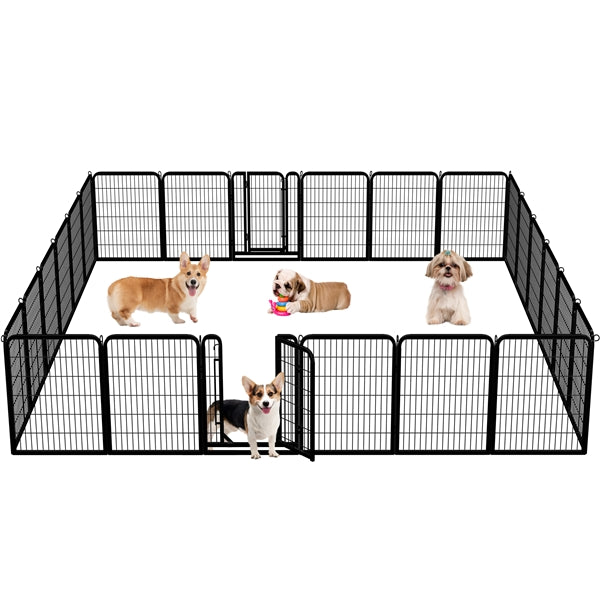 16 Panels Dog Playpen Pet Playpen Steel Dog Cat Exercise Barrier Outdoor Indoor