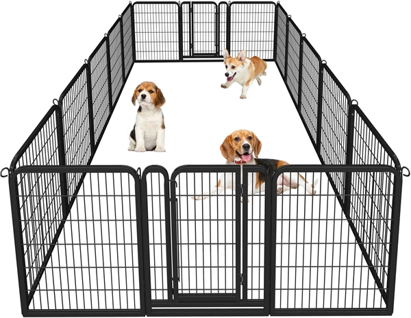 16 Panels Dog Playpen Pet Playpen Steel Dog Cat Exercise Barrier Outdoor Indoor