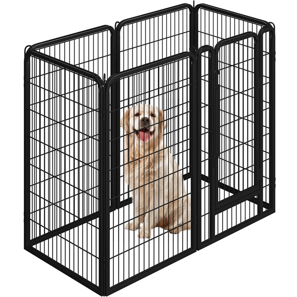 Set of 3 - 6 Panels Heavy Duty Dog Playpen Metal Dog Pen Pet Fence