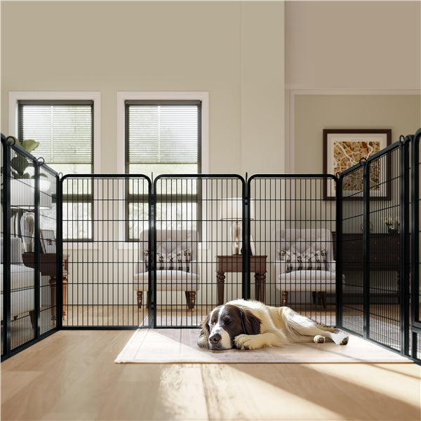 Set of 3 - 6 Panels Heavy Duty Dog Playpen Metal Dog Pen Pet Fence