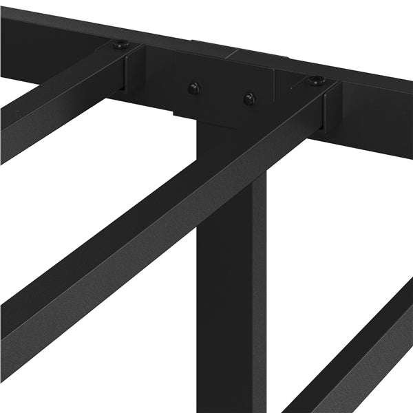 Full Szie Vintage Iron Platform Bed with High Headboard and Footboard