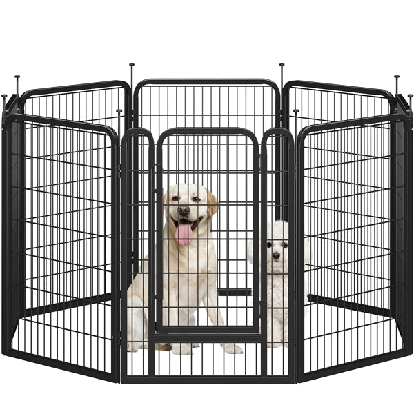 Foldable Metal Pet Playpen Dog Pen Pet Fence with Door Dog Playpen Panel