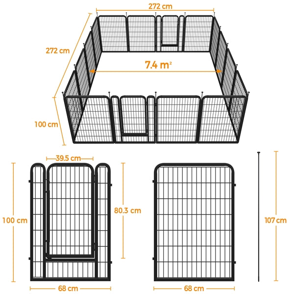 16pcs Heavy Duty Foldable Metal Pet Playpen Dog Playpen Dog Pen