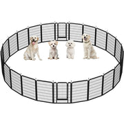 Set of 3 80cm Tall Dog Playpen Panels Puppy Playpen Metal Pet Fence with Door