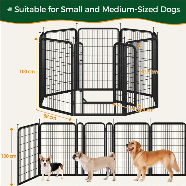 Foldable Metal Pet Playpen Dog Pen Pet Fence with Door Dog Playpen Panel