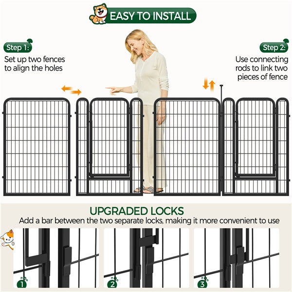 16pcs Heavy Duty Foldable Metal Pet Playpen Dog Playpen Dog Pen