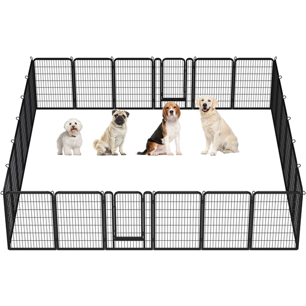 24 Panels 100cm Heavy Duty Dog Pen Pet Playpen Dog Fence