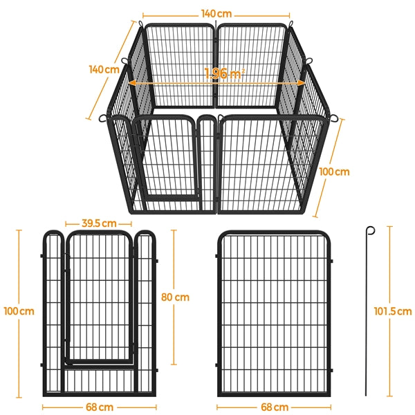 32 Panels Metal Pet Playpen Dog Pen PlayPen Pet Fence