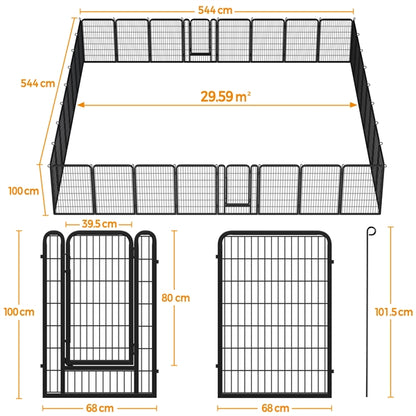 32 Panels Metal Pet Playpen Dog Pen PlayPen Pet Fence