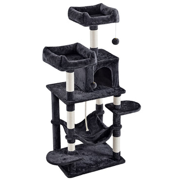 59″ Tall Multilevel Cat Tree with Condo & Plush Perch & Scratching Post