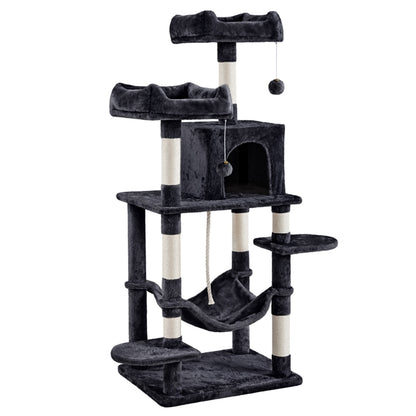 59″ Tall Multilevel Cat Tree with Condo & Plush Perch & Scratching Post