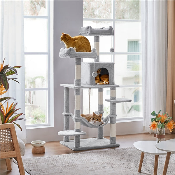 Multilevel Cat Tree Cat Tower Cat Scrathing Posts With Hammock