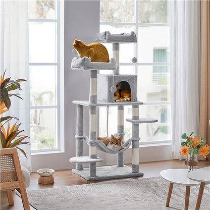 Multilevel Cat Tree Cat Tower Cat Scrathing Posts With Hammock