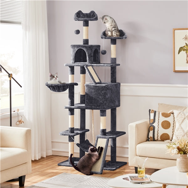 209cm H Cat Tree, Large Cat Tower, Multilevel Cat Tree