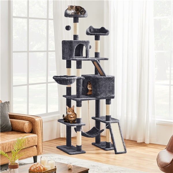 209cm H Cat Tree, Large Cat Tower, Multilevel Cat Tree