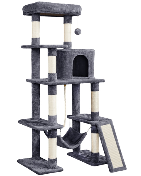 Large Cat Tower with Hammock Scratching Posts Condo Perch