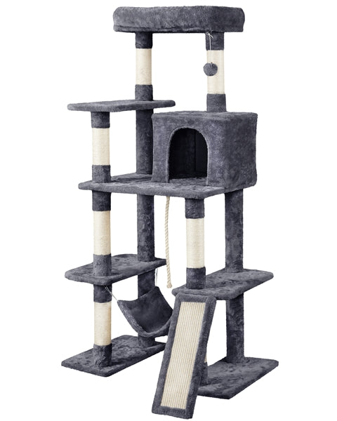 Large Cat Tower with Hammock Scratching Posts Condo Perch