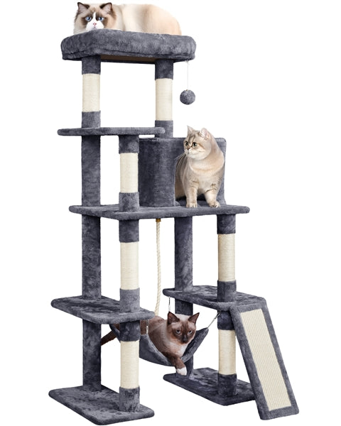 Large Cat Tower with Hammock Scratching Posts Condo Perch